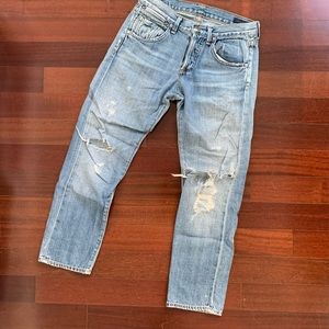 Citizens Of Humanity Light Blue Distressed Boyfriend Jeans